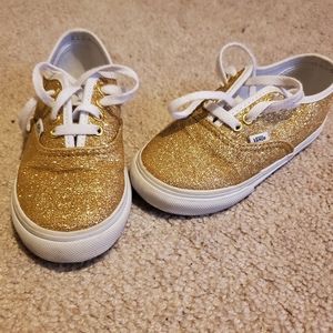 Size 8.5 gold vans sneakers